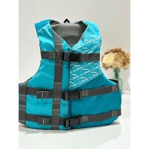 L.L. Bean Youth Life vest jacket 50-90 pounds teal kayaking, canoeing sailing